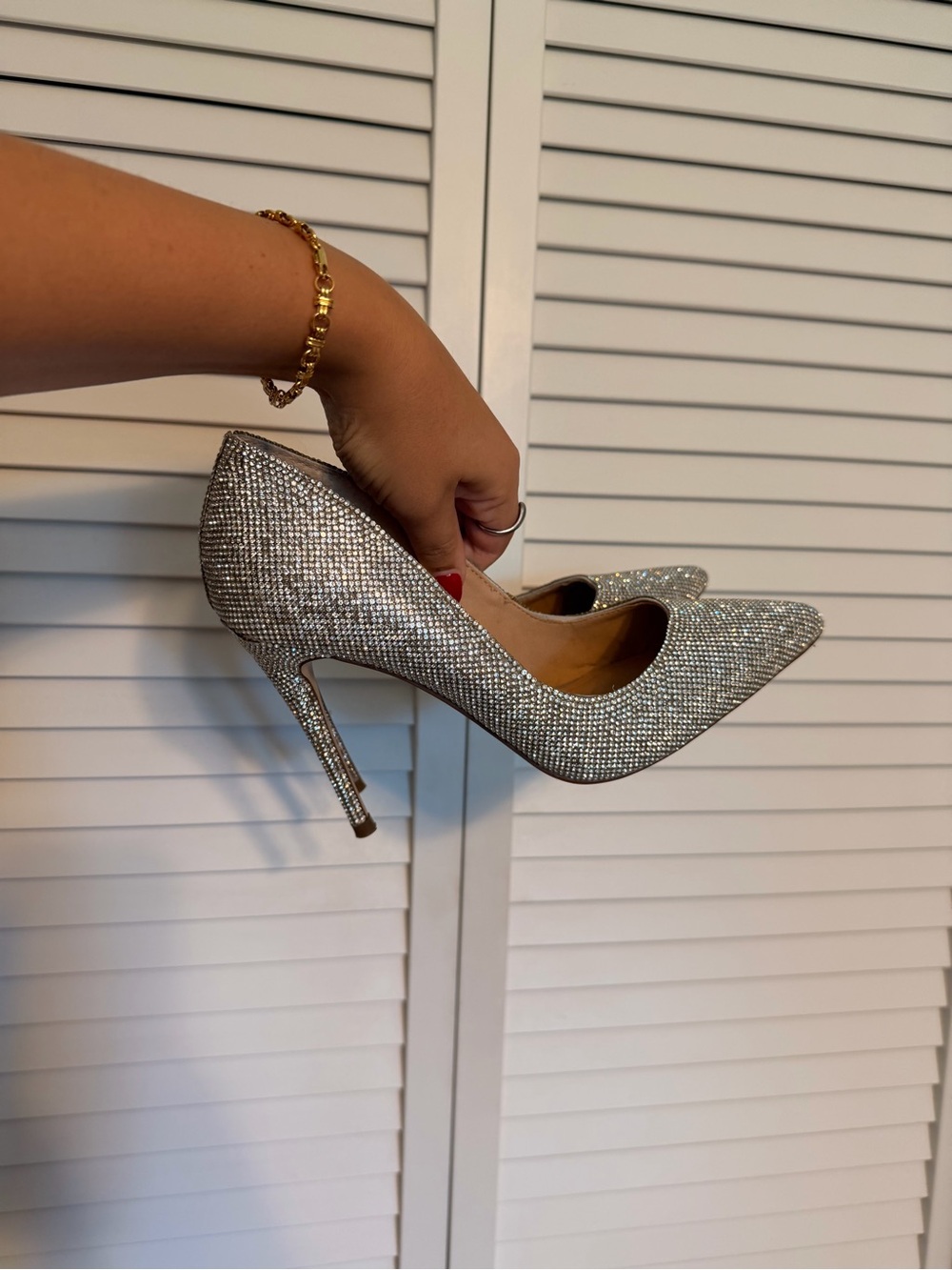 Steve Madden Rhinestone Crystal Pointed Toe Heels Size 7